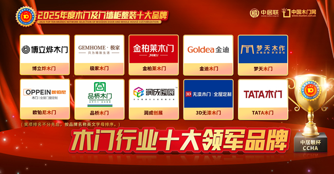 中居联杯·2025年度木门十大领军品牌正式揭晓